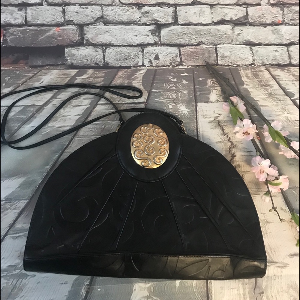 Vintage Handbag Convertible Clutch by Purse Black Noble Handbag Inc.